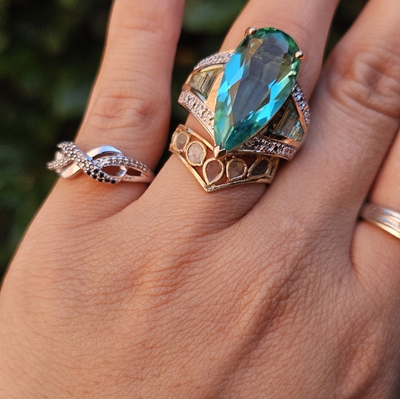 Gold tone Polki Diamond Ring - Picture 5 of 8